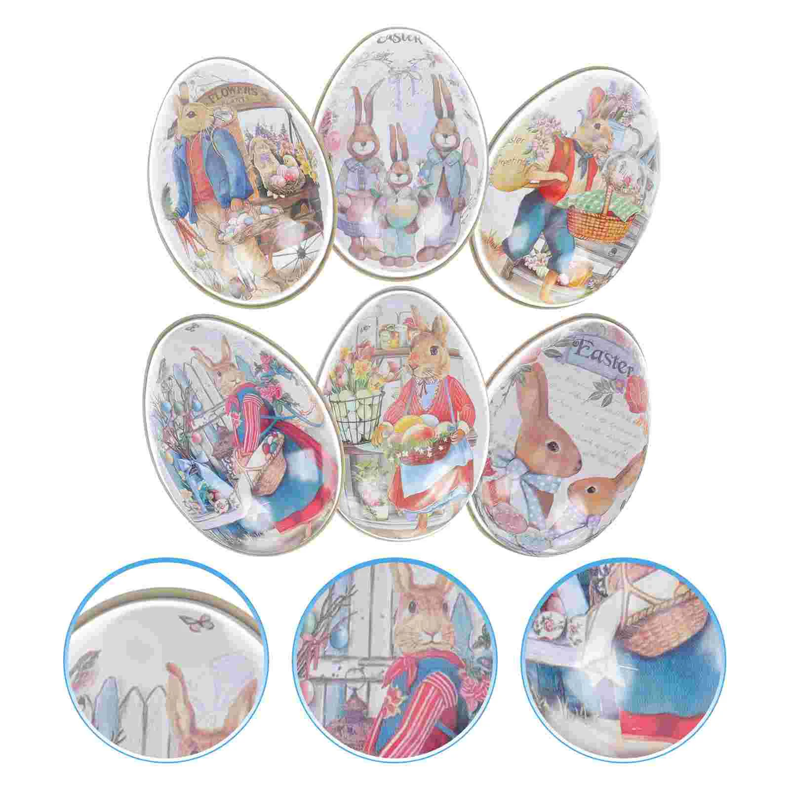 

6pcs Snack Holder Candy Party Favors Candy Box Tin Box Candy Boxes Party Favors Decor Tinplate Biscuit Case Cookies Boxes