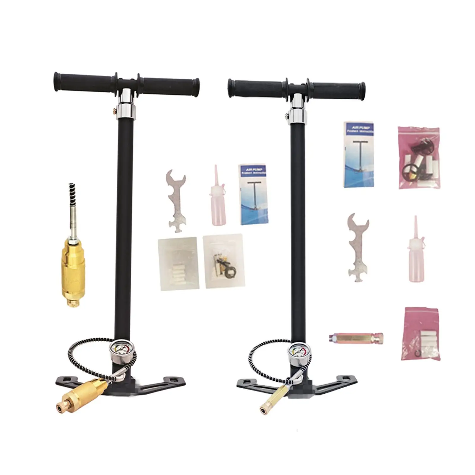 

Portable High Pressure Shock Pump T-Handle Design Gauge for Paintball Bike