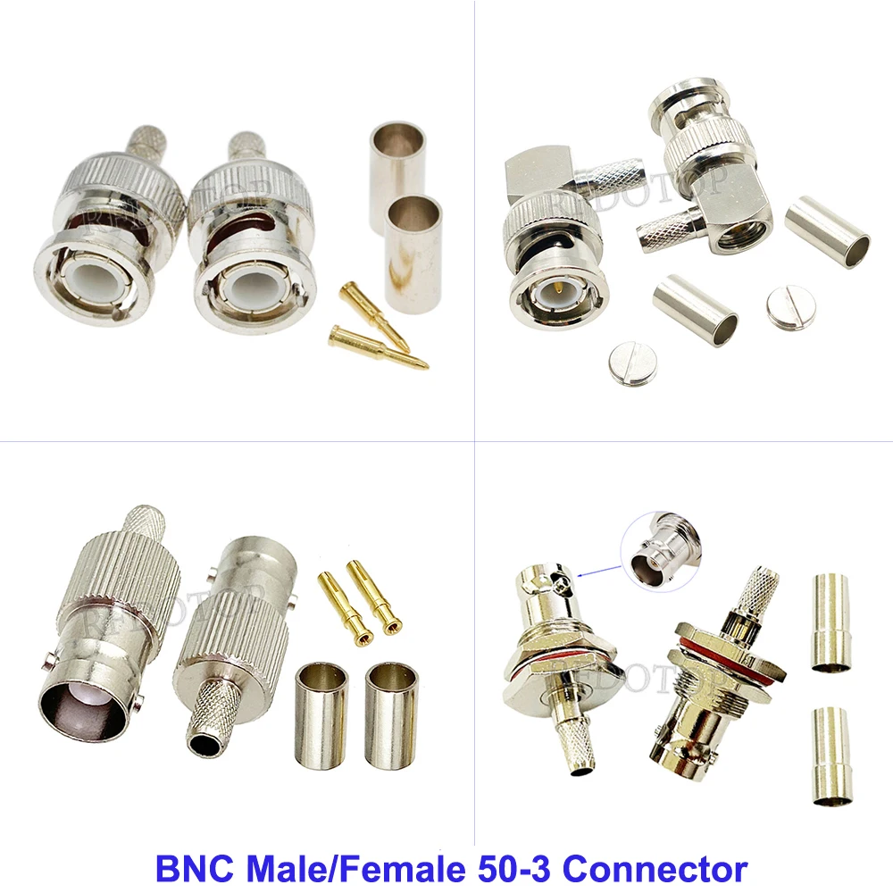 10 шт./партия коннекторы BNC для коаксиальных кабелей 50-3 мм