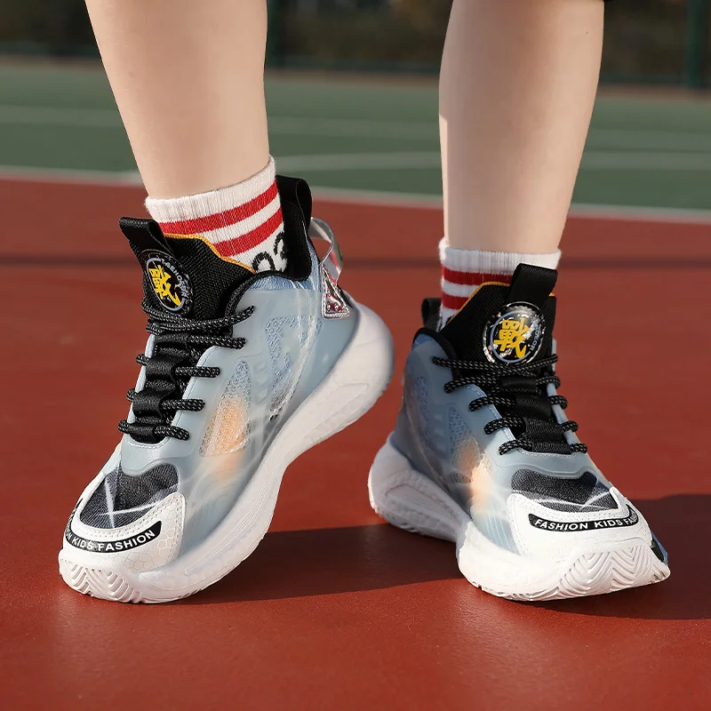 Kids Brand Basketball Shoes Children's Fashion Sports Shoes Breathable Boys Sneakers Non-slip Girls Casual Walking Shoes Tenis