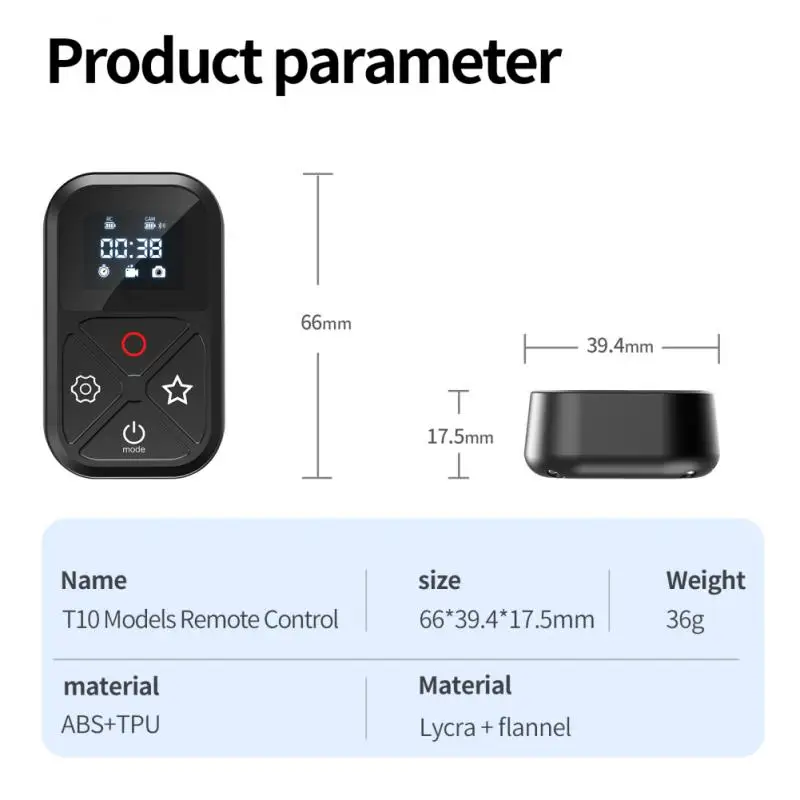 TELESIN 80 м Bluetooth пульт дистанционного управления для GoPro Hero 10 9 8 с ЖК-дисплеем горячая