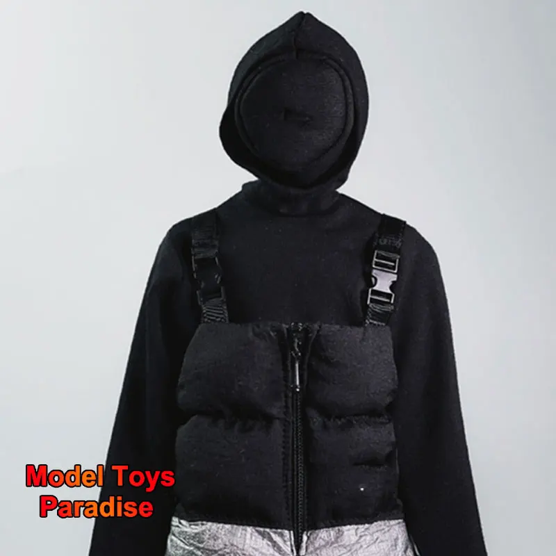 

1/6 Men Soldier Spliced Trendy Cotton Straps Pants Black Hooded Sports Pullover Fisherman Hat Accessory Fit 12inch Action Figure