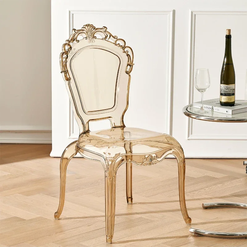 Европейский пластиковый обеденный стул скандинавский прозрачный для салона