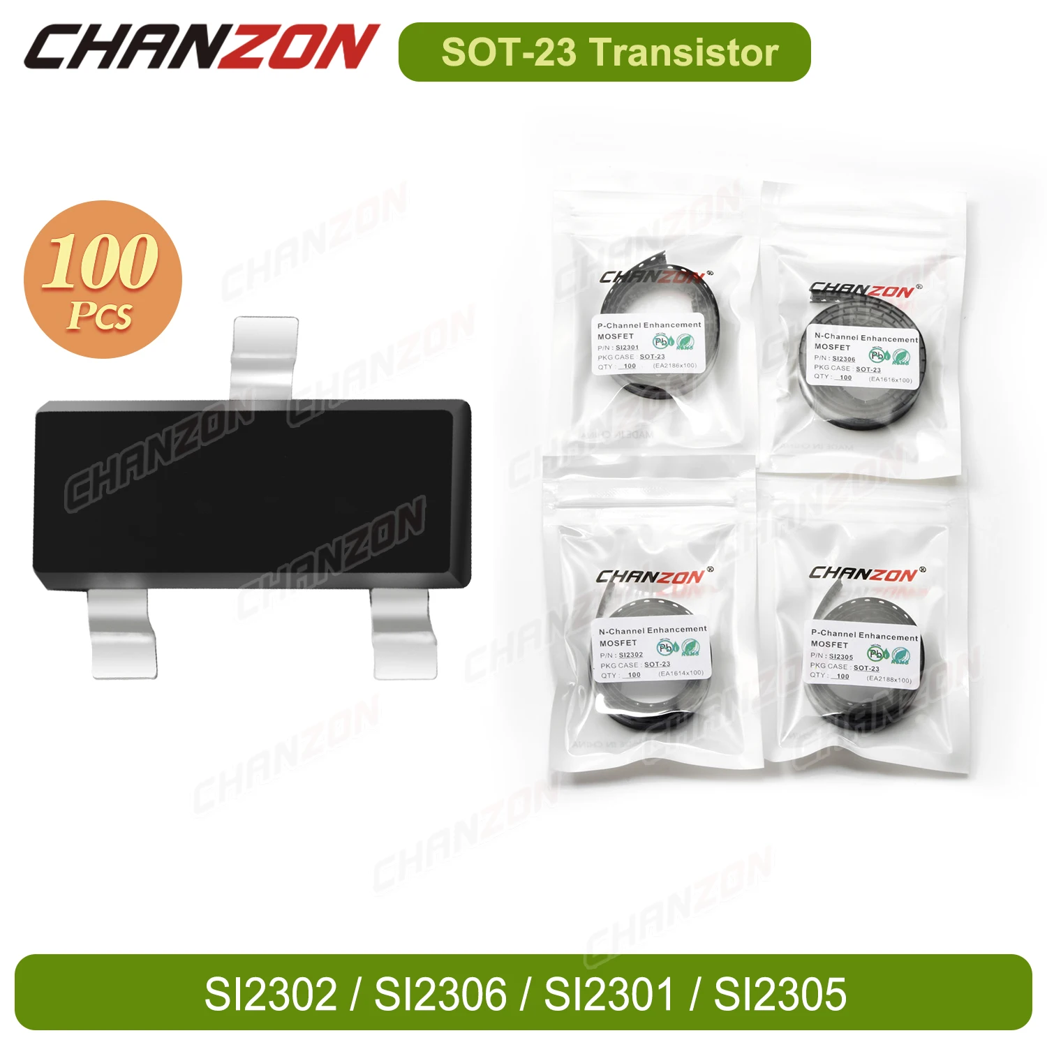 100 шт., Sot23 N-Channel Mosfet оригинальный Si2302 Si2306 Si2301 Si2305, режим улучшения, транзистор с полевым эффектом, интегральная схема