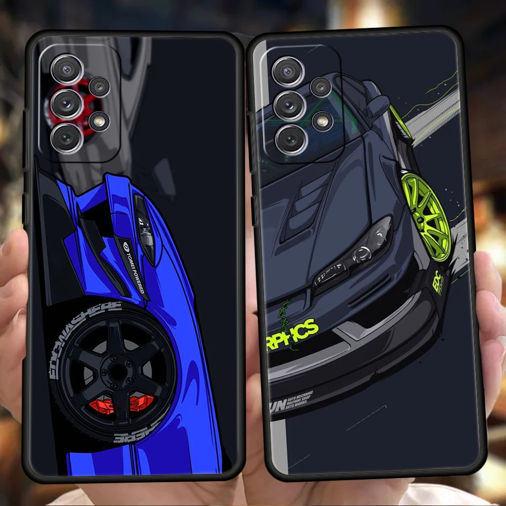 

JDM Drift Tokyo Sports Car Phone Case Cover for Samsung Galaxy A13 A14 A22 A32 A33 A34 A52 A72 A11 A51 A71 5G Shockproof Shell