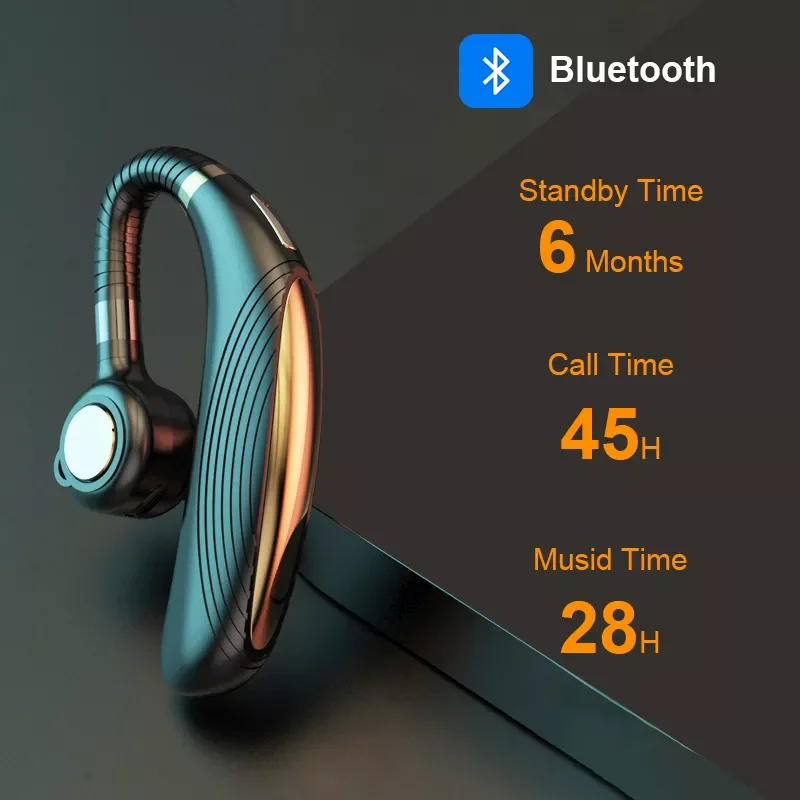 

NEW Wireless Bluetooth-compatible Earphone Headset Headphones Earpiece Android Mobile Phone Hands-free 2.4GHZ Noise Reduction