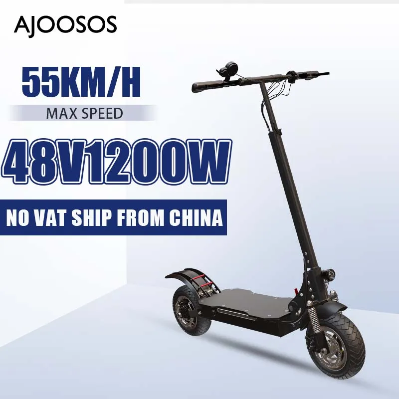 

48V 1200W Electric Scooter Foldable E Scooter with Seat 10'' Off Road Tire Max Speed Electric Scooters Adults 75KM Max Mileage