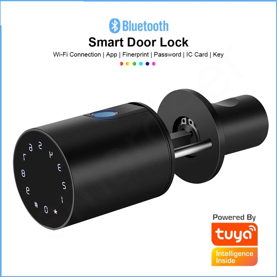 

Умный дверной замок для Tuya Smart home, электронный замок со сканером отпечатков пальцев/паролем/Bluetooth/ключом/управлением через приложение Tuya, 2022