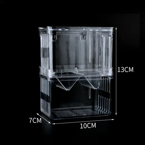 Многофункциональная изоляционная коробка для рыб, высокий прозрачный аквариумный съемник, аквариумный инкубатор с двумя гупами