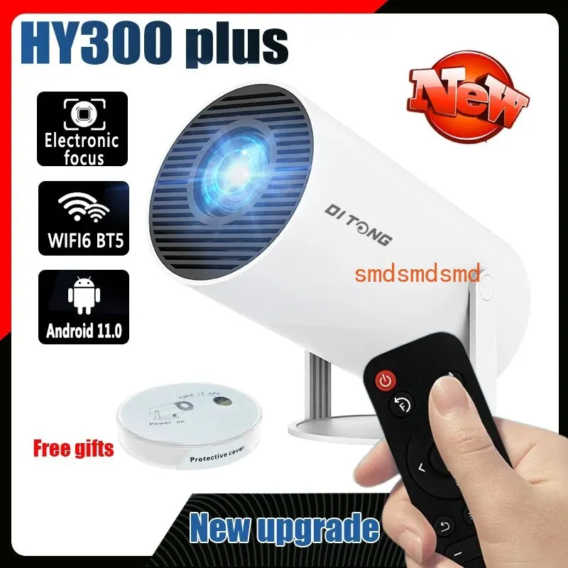 Фото Портативный HD-проектор DITONG HY300 Plus 4K 1280x720P с Android, Wi-Fi, LED-подсветкой для домашнего кинотеатра, видео, игр и просмотра фильмов №1