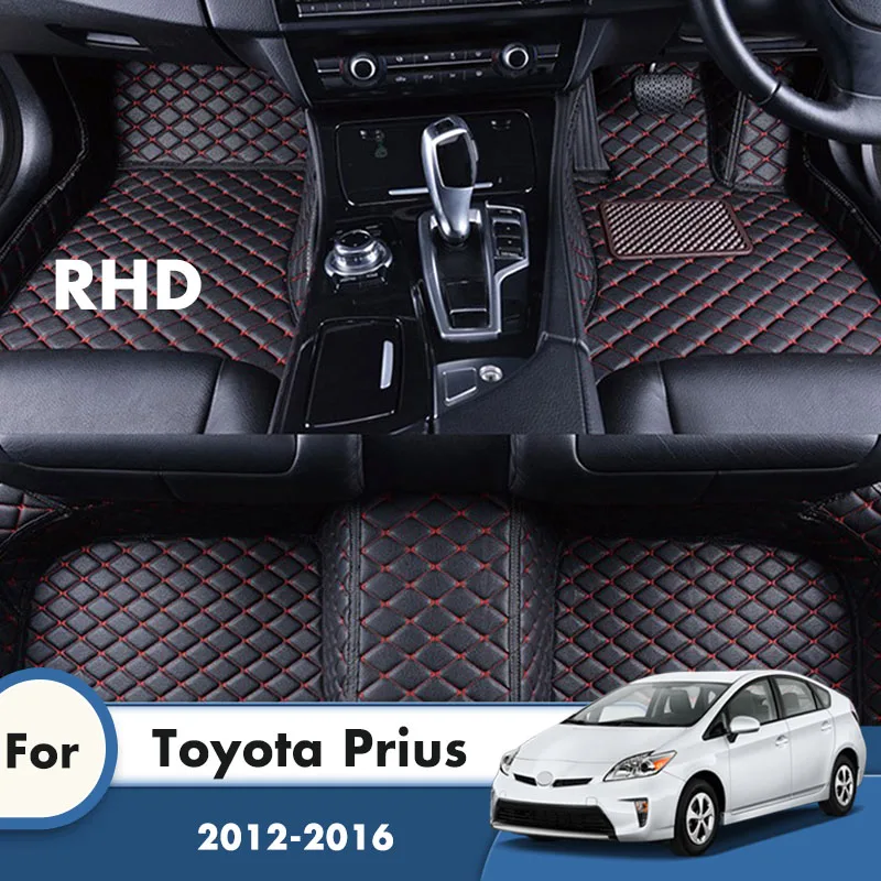 

RHD Car Floor Mats Rugs For Toyota Prius 2016 2015 2014 2013 2012 Custom Auto Foot Pads Automobile Carpets Interior Decor Cover