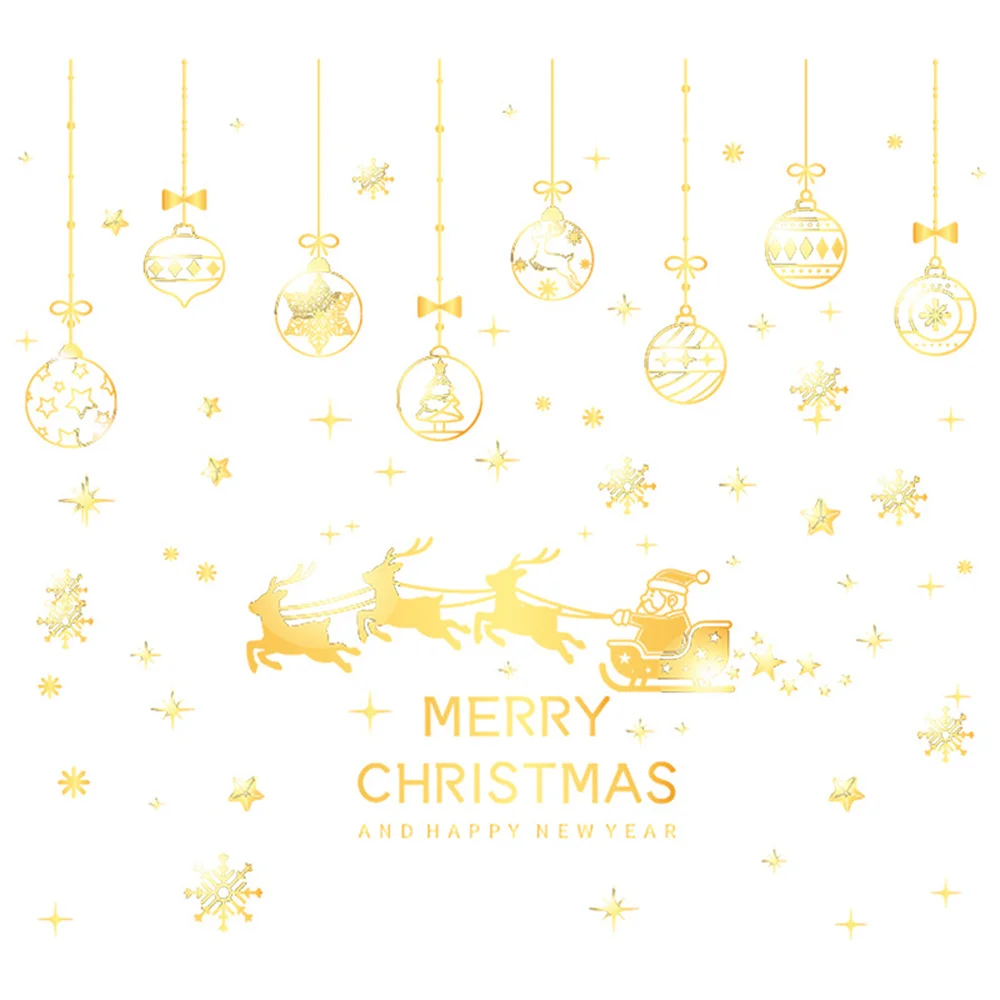 

Christmas Windows Decorations Stickers Creative Room Background Window Clings for Window Car Decor Festival Supplies