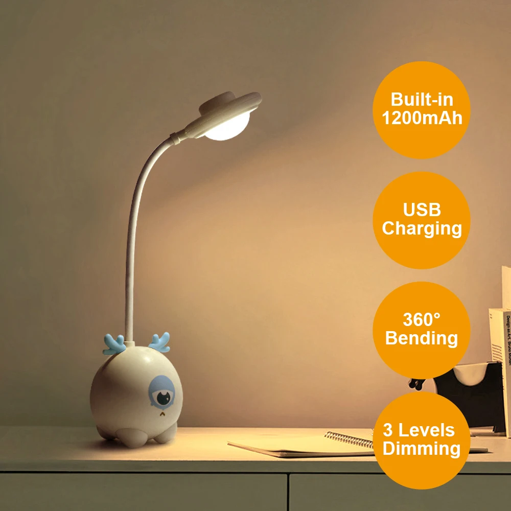 

Desk Lights 360° Night Lamp Table Lamp LED Desk Lamp Eye Protection Lamp AAA Battery Reading Book Lights 2022 New Reading Lamp