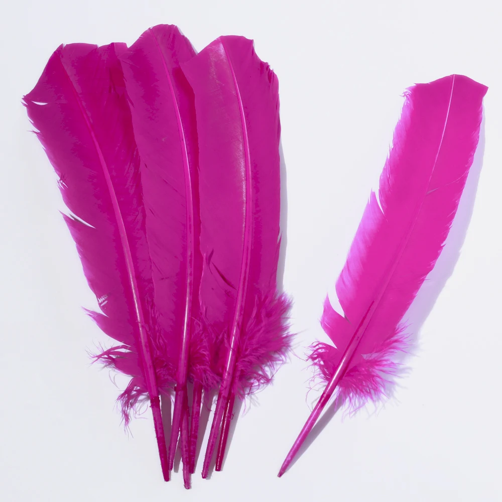 

Natural 25-30CM/10-12 inches Turkey Nest Forest Feather Dyed Plum Red 50-200pcs DIY Crafts Indian Headwear Clothing Decoration
