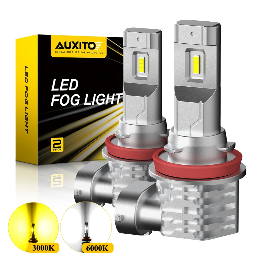 

Автомобильные противотуманные фары AUXITO, 2 шт., CSP, H11, H10, H8, 9005, 9006, HB4, HB3, Автомобильные дневные ходовые огни, желтые, белые, 12 В