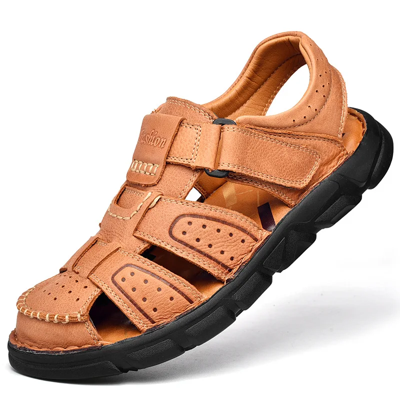 

Sandal Men's Summer 2022 New Casual Leather Soft Soles Non-slip Beach Cool Slippers for Men