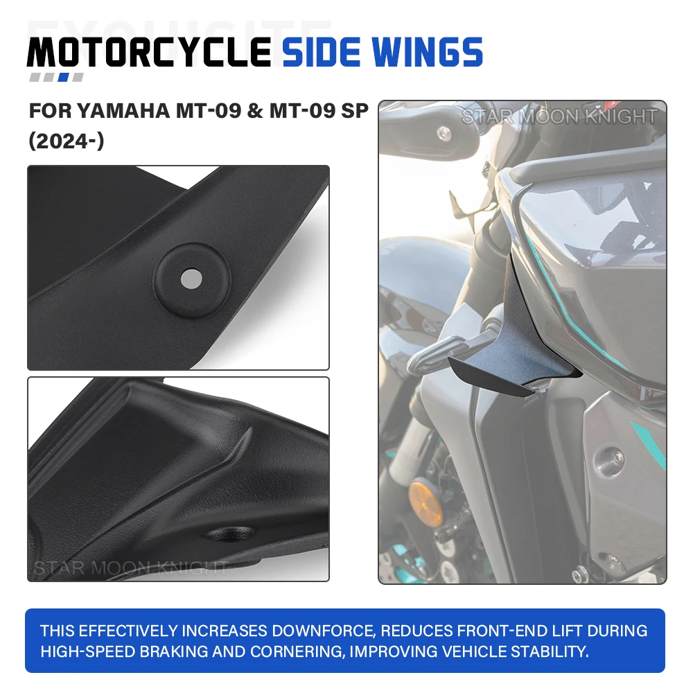 Фото MT-09 Gen 4, спойлеры с боковыми крыльями для YAMAHA MT09 MT 09 SP 2024 2025, аксессуары для мотоциклов, дефлектор обтекателя крылышка №3