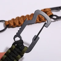 stainless steel d shape carabiner outdoor hiking buckle lockbutton cap lifter quick release keychain opener edc tools