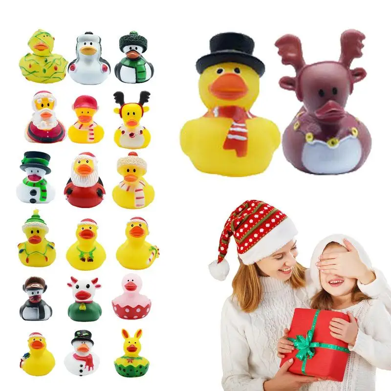 

Christmas Advent Calendar cute Rubber Ducks Countdown Calendar Rubber Ducky Bath Toy Creative Christmas Party Supplies Gifts
