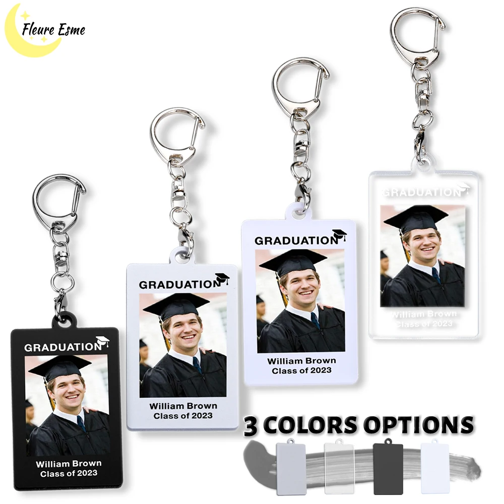 

Customized Photo Graduate Key Chain Acrylic Transparent Key Chains Keychain Graduation Gift for Friend Cute Present Keychains
