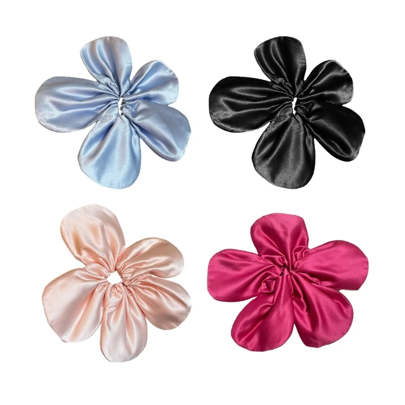 

New style Colorful Hair Scrunchies for Woman Flower Elastic Hair Ropes Girl Daily Wear