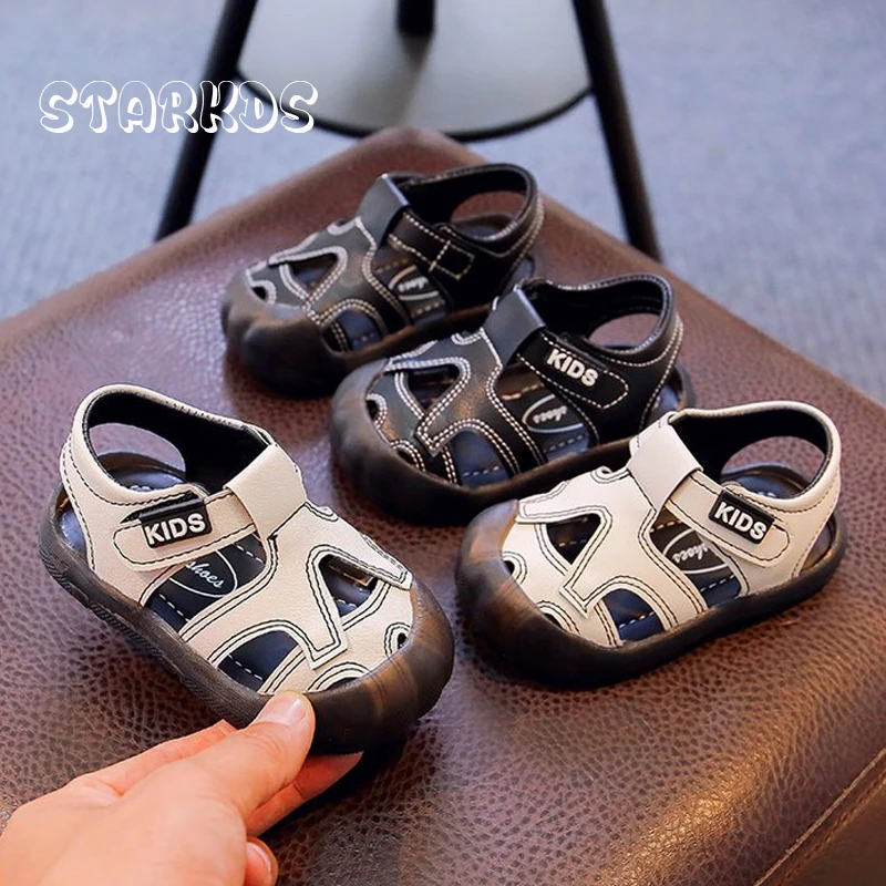 

Toddler Boy Sandals 2023 Summer New Baby Beach Shoes Infant Kid Soft Sole Sport Sandalias First Walker Footwear