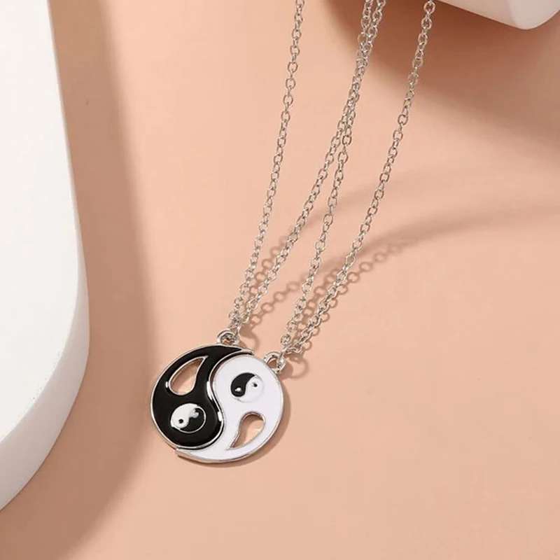 

Punk Tai Chi Pendant Couple Necklaces For Women Men Lovers Best Friend Hip Hop Link Chain Yin Yang Necklace Fashion Jewelry Gift