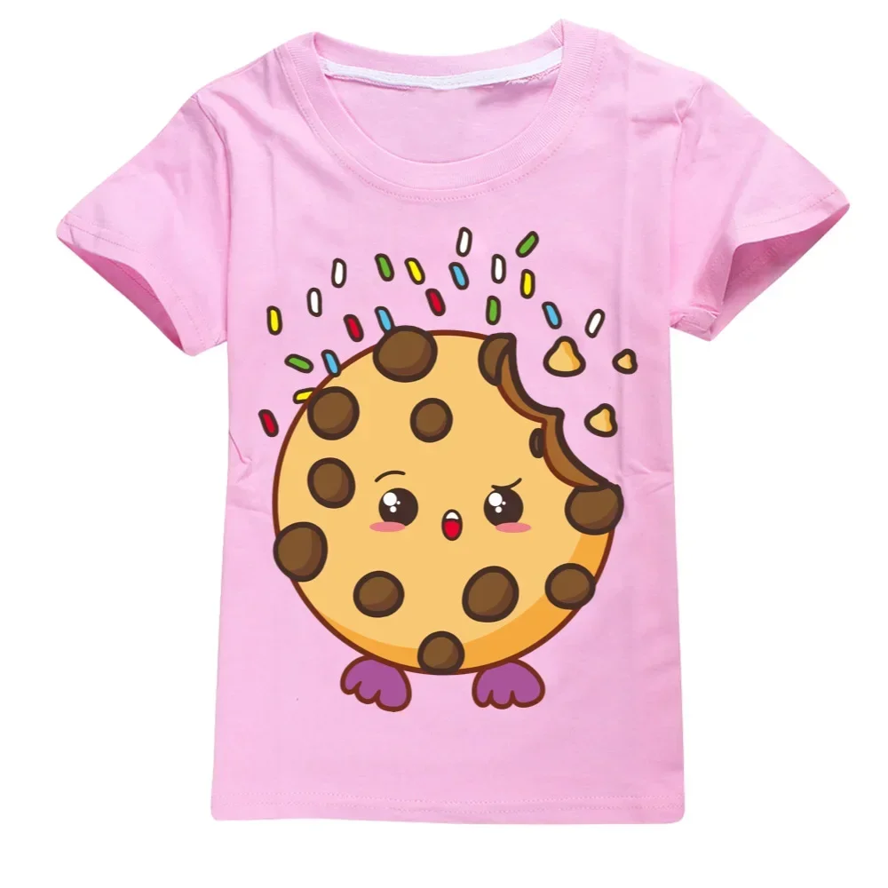 Модная футболка с принтом печенья для мальчиков новинка летняя детская одежда