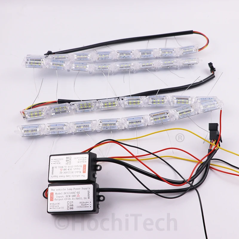 

Гибкая светодиодная лента Crystal Angel Tears с указателем поворота DRL для дневного бега, белая с следующей желтой функцией