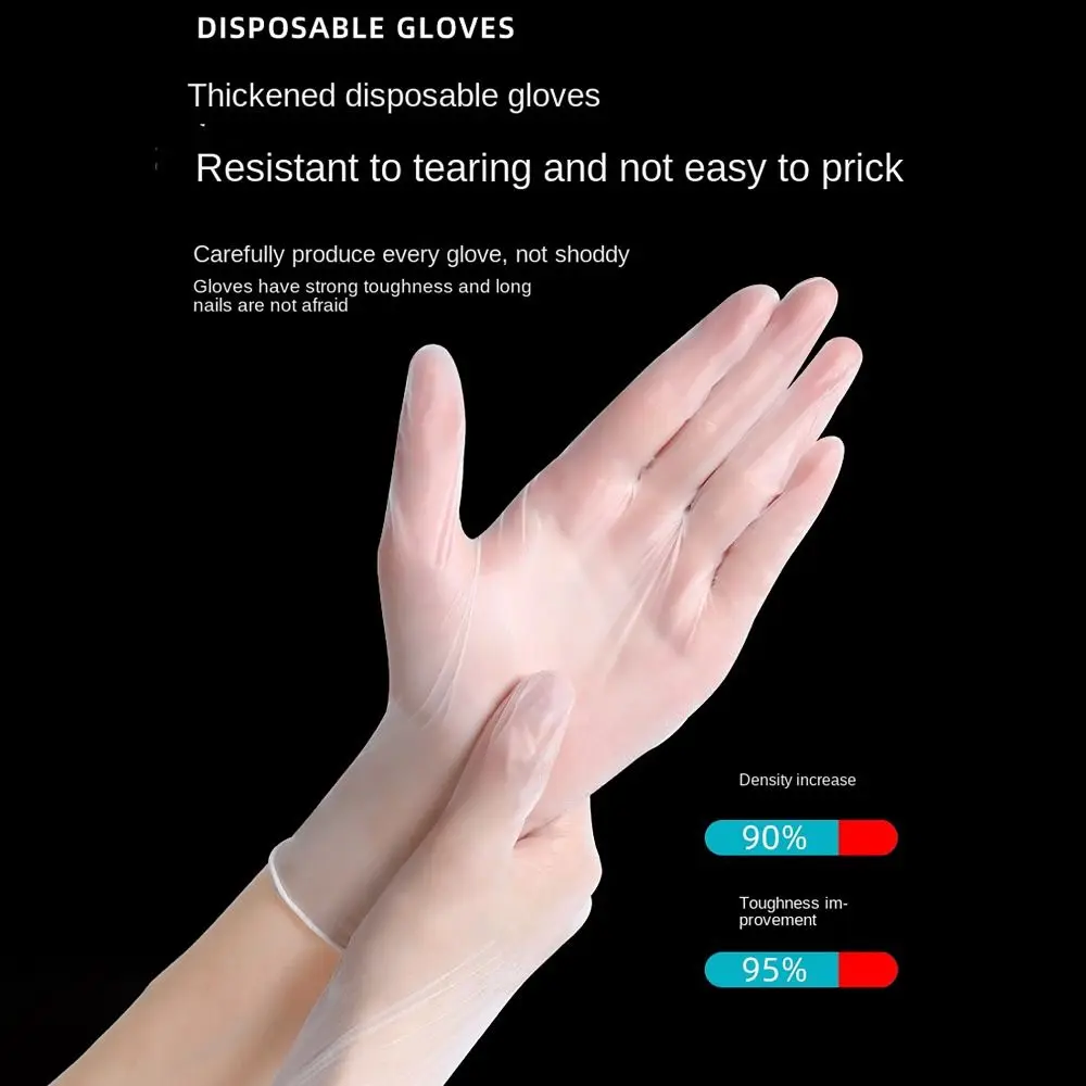 100 шт. одноразовые Нескользящие перчатки Размеры S/M/L/XL