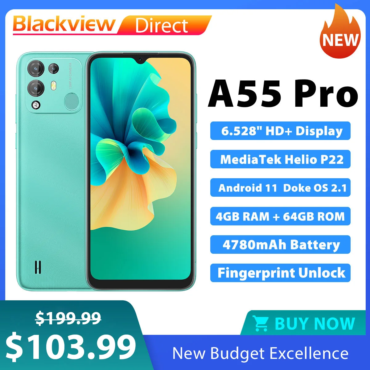 Blackview A55 Pro Smartphone 6.528