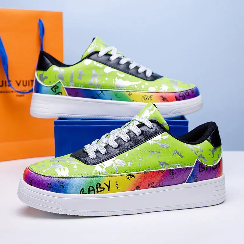 

Разноцветные Повседневные спортивные туфли унисекс, модная обувь на толстой подошве, воланы, высокая эластичность, легкая обувь для доски