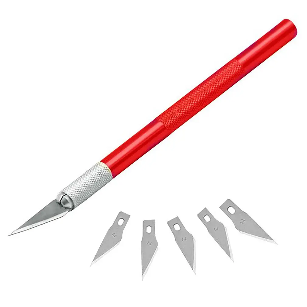 

Non-Slip Metal Scalpel Knife Tools Kit Cutter Engraving Craft knives+5pcs Blades Mobile Phone PCB DIY Repair
