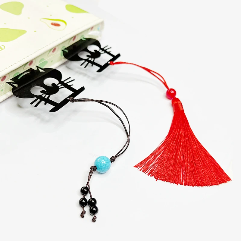 1 шт. Kawaii Черный кот закладки для книг 3D металлическая стерео книга с животными