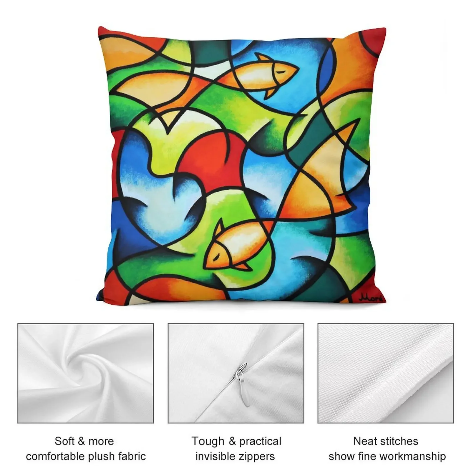 Подушка / Серия Colorful Ocean - Золотая рыбка от Ekaterina Moré More Декор подушки