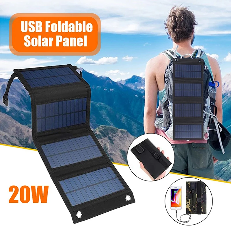 

20W Solar Panel Foldable Solar Charger Battery Traveling Solar Charging Device Portable Solar Panels for Smartphones