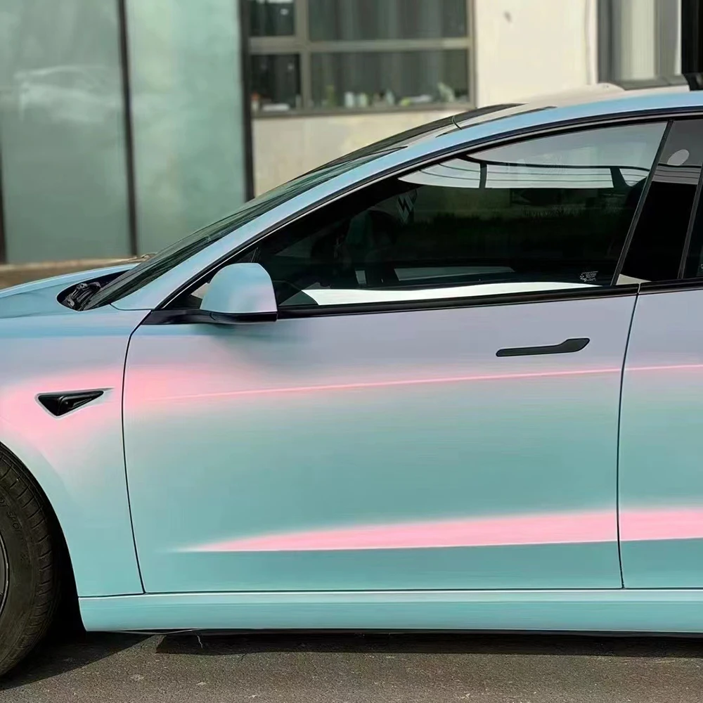 Wrapmaster Chameleon PET матовая розовая синяя автомобильная виниловая пленка для