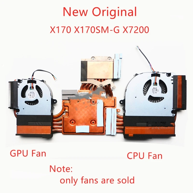 

Новый оригинальный вентилятор охлаждения ЦП и ГП для ноутбука Clevo X17SN X170 X170SM-G X170KMG Future Human X7200 6-31-X17SN-104 100 102 DC12V 0.