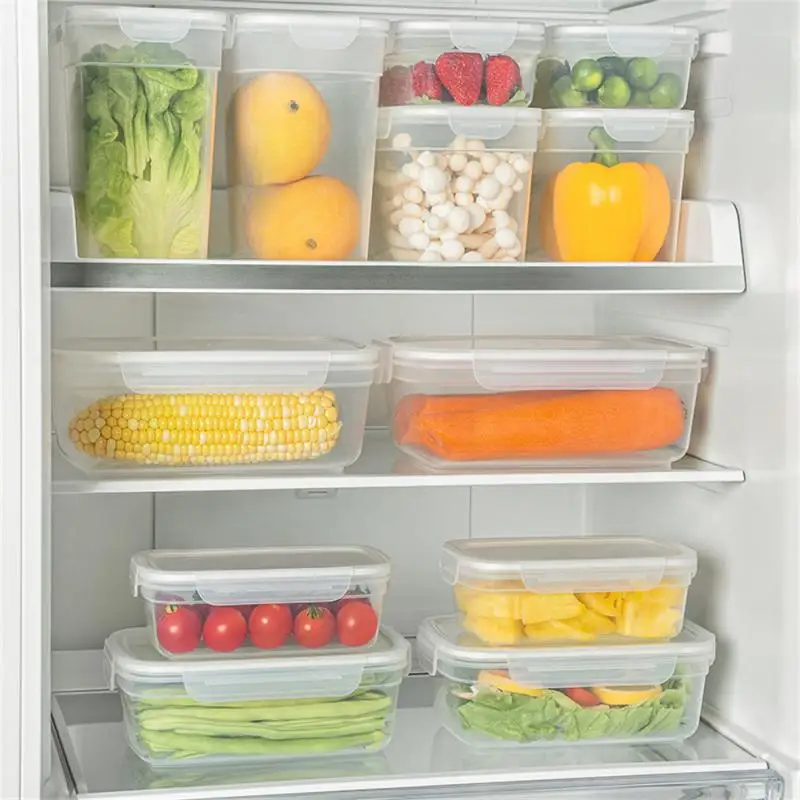 

Refrigerator Fresh-keeping Box Transparent Color Fresh-keeping Large Capacity Storage With Cover Kitchen Storage Supplies Simple