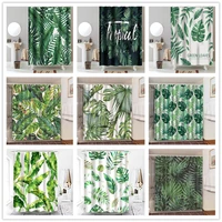 shower curtains green tropical plants bathroom polyester waterproof shower curtain leaves printing curtains for bathroom shower