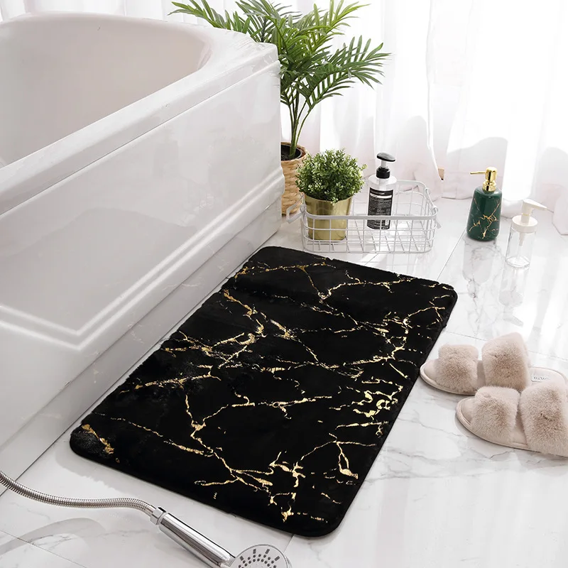 Anti skid Pad  Faux Rabbit Hair Bathroom Mat Bath Carpets Modern Home Floor Rugs For Living Room BedroomToilet Bathtub Side Foot
