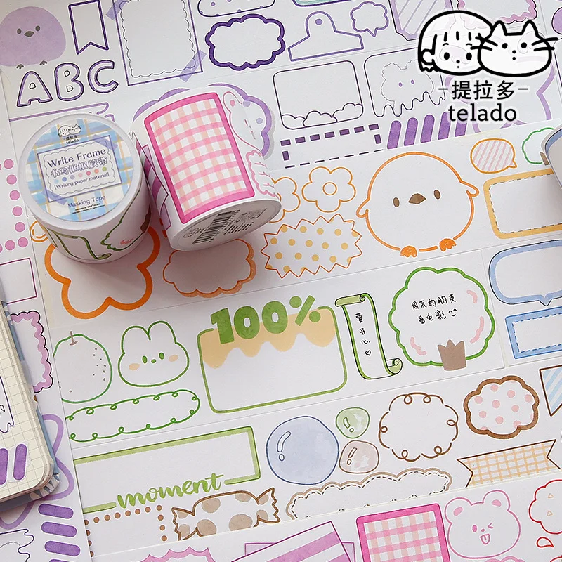 

10pcs/1lot Decorative Adhesive tapes writing box Scrapbooking DIY Paper Scrapbooking Stickers 3m