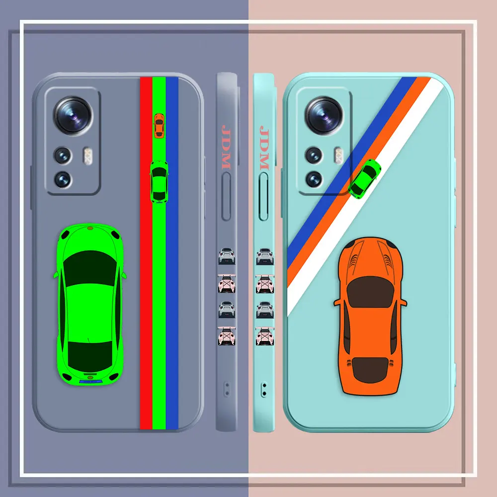 Phone Case For Xiaomi 13 12 12T 12S 11 11T 10 10S 9 8 Pro Ultra Lite Colour Case Cover Funda Cqoue Shell Capa Cartoon Sports Car