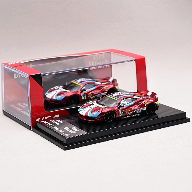 Diecast 1/64 Scale Model Car CM Model, 488 GTB LM Wide Body Sports Racing Supercar Toy, Gift Toys for Boys Girls with Box