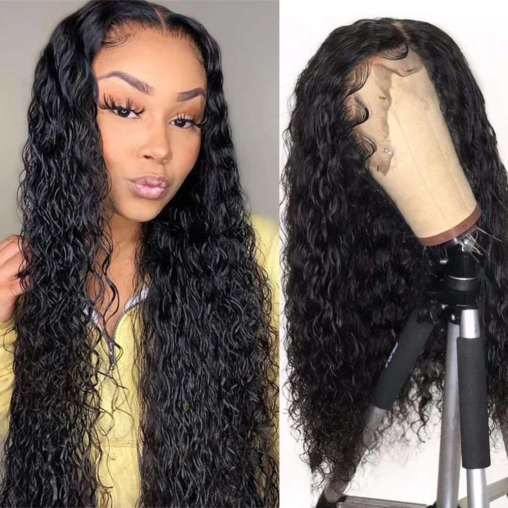 Karbalu Water Wave Lace Front Wig Transparent Lace Frontal Wig PrePlucked Lace Closure Wig Wet And Wavy Brazilian Human Hair Wig