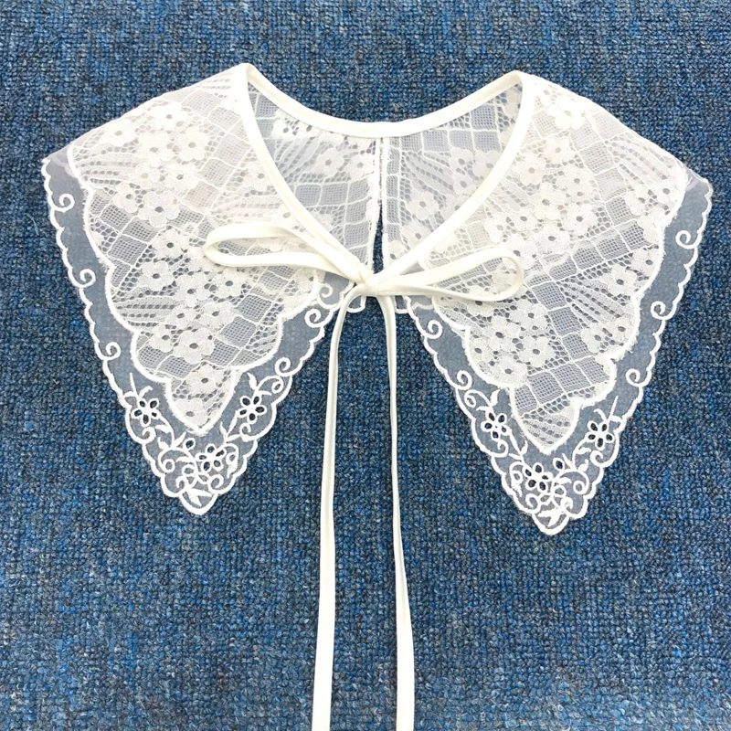 Декоративный Воротник с бантом на шнуровке для женщин милая рубашка свитер топ