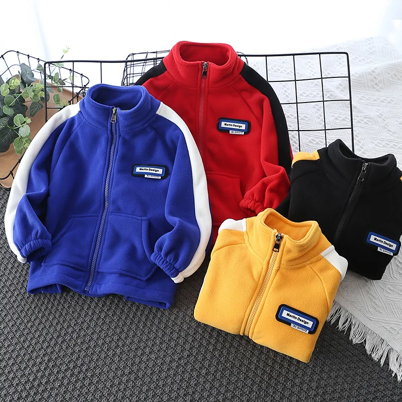 

Children's Fleece Coat Autumn Winter Fashion Stand-Collar Kids Thick Warm Zipper Cardigan Jacket Baby Boys Girls 2-10 Y Clothes