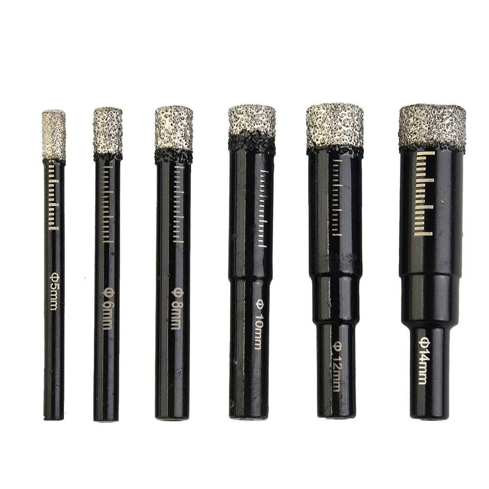

5/6/8/10/12/14mm Diamond Dry Drill Bits Hole Saw For Marble Ceramic Tile Glass Tile Hole Opener Drill Bits Power Tools