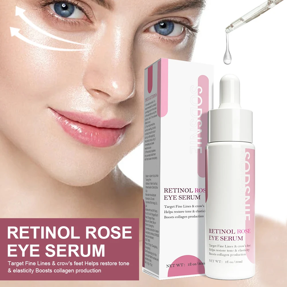 

30ml Retinol Rose Eye Serum Anti-wrinkle Anti-aging Lift Firm Lightening Dark Circles Bags Deep Hydration Moisturizing Eye Care