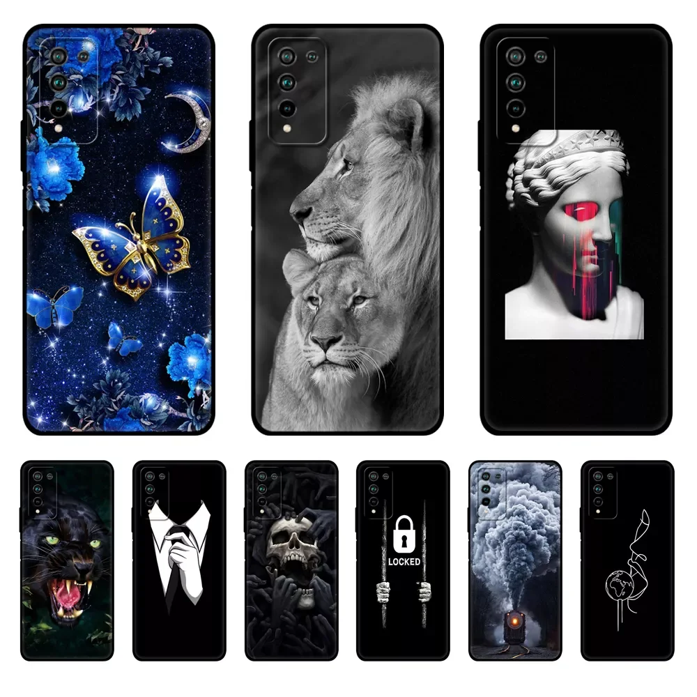 

10X Lite Case Silicon Soft Back Cover Phone Case For Honor 10X Lite Bumper 10XLite Funda Etui black tpu case